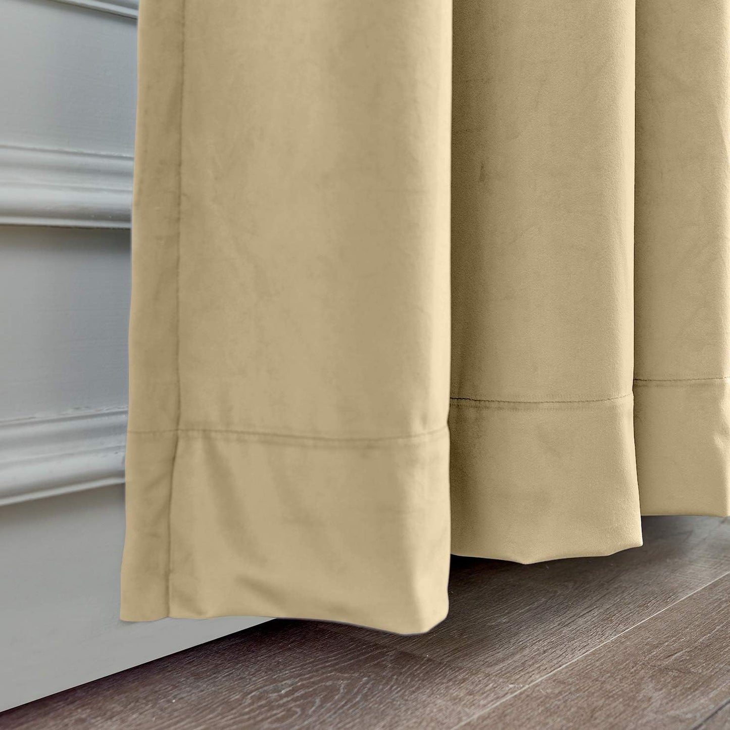 Khaki Premium Quality Velvet Curtain -1 Panel