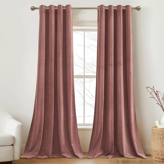 Blush Pink Premium Quality Velvet Curtain -1 Panel