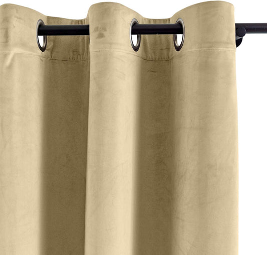 Khaki Premium Quality Velvet Curtain -1 Panel