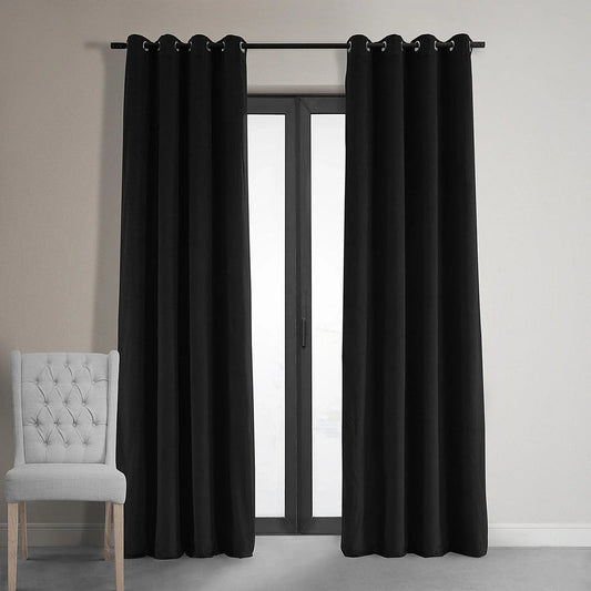 Black Premium Quality Velvet Curtain -1 Panel