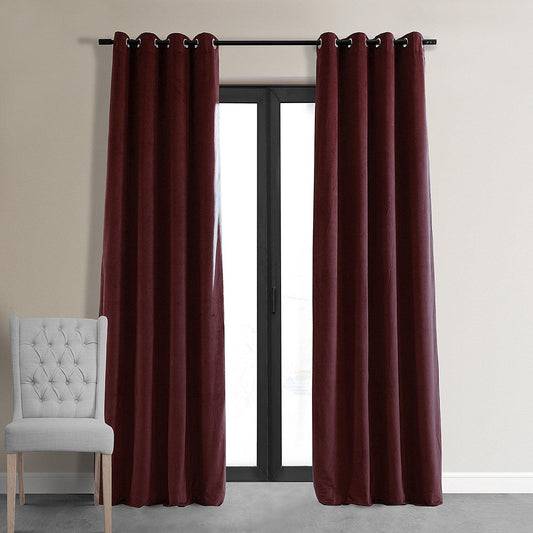 Burgundy Premium Quality Velvet Curtain -1 Panel