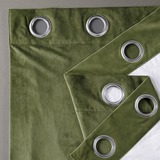 Basque Green  Premium Quality Velvet Curtain -1 Panel