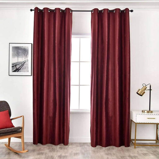 Burgundy Premium Quality Velvet Curtain -1 Panel